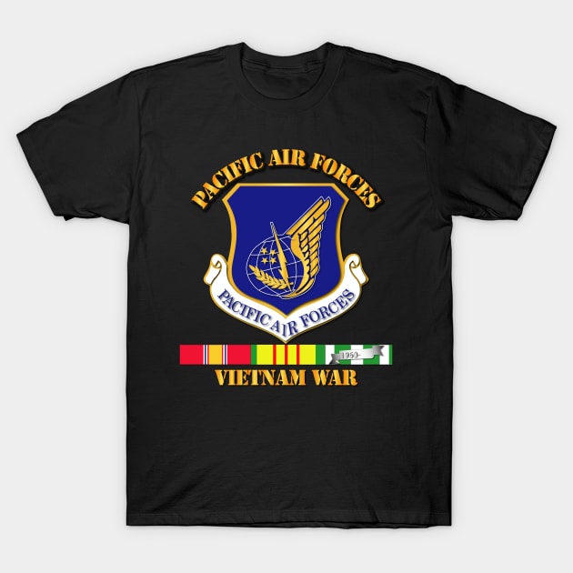 USAF -  SSI - Pacific Air Forces w VN SVC Ribbons T-Shirt by twix123844